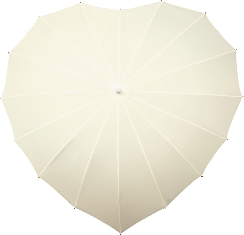 FALCONE - Hartvormige paraplu registered design - Handopening - Windproof - 110 cm - Gebroken wit