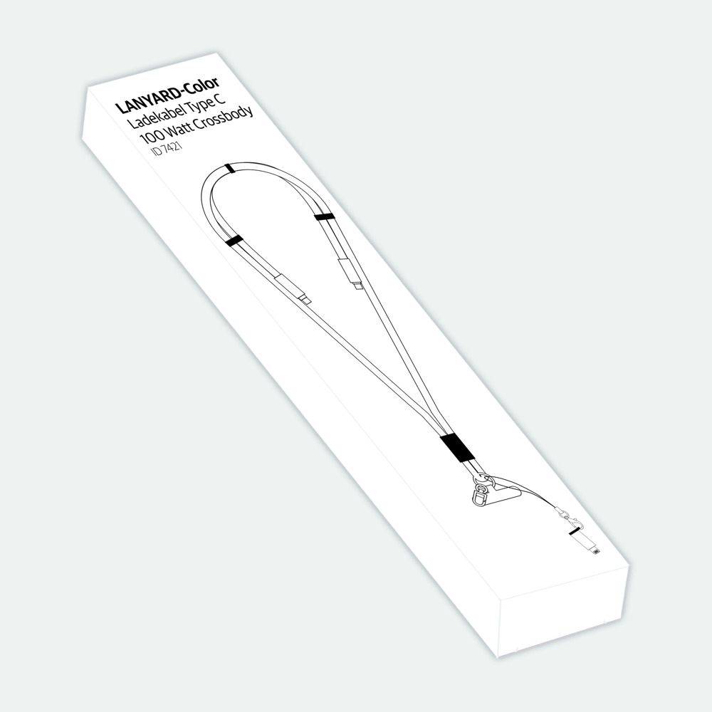 LANYARD- Kleur laadkabel Type C 100 Watt Crossbody